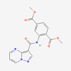 molecular formula C17H14N4O5 B3605557 dimethyl 2-[(pyrazolo[1,5-a]pyrimidin-3-ylcarbonyl)amino]terephthalate 
