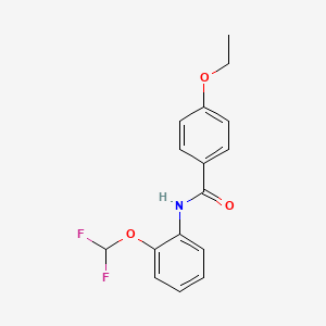 molecular formula C16H15F2NO3 B3605638 N-[2-(difluoromethoxy)phenyl]-4-ethoxybenzamide 