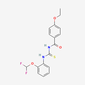 molecular formula C17H16F2N2O3S B3605649 N-({[2-(difluoromethoxy)phenyl]amino}carbonothioyl)-4-ethoxybenzamide 