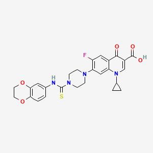 molecular formula C26H25FN4O5S B3605662 1-cyclopropyl-7-{4-[(2,3-dihydro-1,4-benzodioxin-6-ylamino)carbonothioyl]-1-piperazinyl}-6-fluoro-4-oxo-1,4-dihydro-3-quinolinecarboxylic acid 