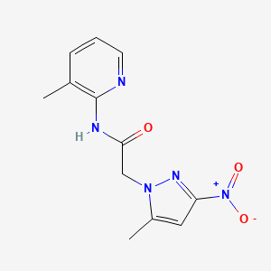 molecular formula C12H13N5O3 B3605673 2-(5-methyl-3-nitro-1H-pyrazol-1-yl)-N-(3-methyl-2-pyridinyl)acetamide 