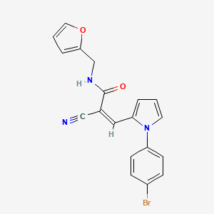 molecular formula C19H14BrN3O2 B3605684 3-[1-(4-bromophenyl)-1H-pyrrol-2-yl]-2-cyano-N-(2-furylmethyl)acrylamide 