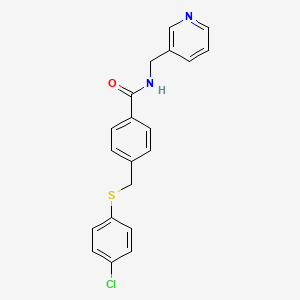 molecular formula C20H17ClN2OS B3605692 4-{[(4-chlorophenyl)thio]methyl}-N-(3-pyridinylmethyl)benzamide 