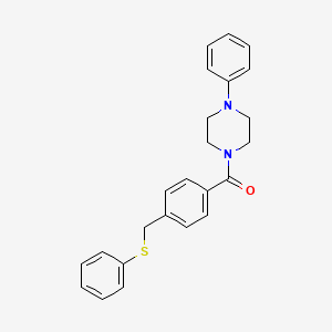molecular formula C24H24N2OS B3605712 1-phenyl-4-{4-[(phenylthio)methyl]benzoyl}piperazine 