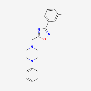 molecular formula C20H22N4O B3605713 1-{[3-(3-methylphenyl)-1,2,4-oxadiazol-5-yl]methyl}-4-phenylpiperazine 
