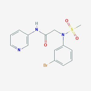 molecular formula C14H14BrN3O3S B3605714 N~2~-(3-bromophenyl)-N~2~-(methylsulfonyl)-N~1~-3-pyridinylglycinamide 