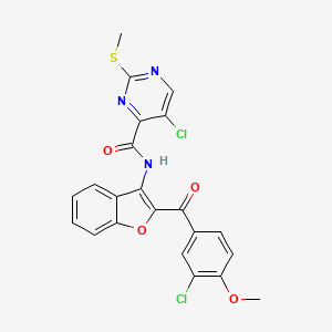 5-chloro-N-[2-(3-chloro-4-methoxybenzoyl)-1-benzofuran-3-yl]-2-(methylthio)-4-pyrimidinecarboxamide