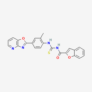 molecular formula C23H16N4O3S B3605728 N-{[(2-methyl-4-[1,3]oxazolo[4,5-b]pyridin-2-ylphenyl)amino]carbonothioyl}-1-benzofuran-2-carboxamide 