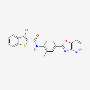 molecular formula C22H14ClN3O2S B3605735 3-chloro-N-(2-methyl-4-[1,3]oxazolo[4,5-b]pyridin-2-ylphenyl)-1-benzothiophene-2-carboxamide 
