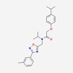 molecular formula C24H29N3O3 B3605750 N-isopropyl-2-(4-isopropylphenoxy)-N-{[3-(3-methylphenyl)-1,2,4-oxadiazol-5-yl]methyl}acetamide 