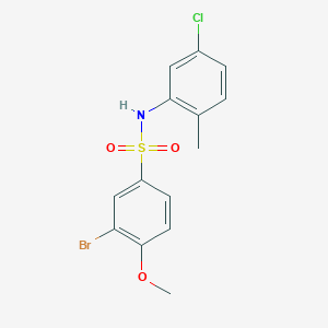 molecular formula C14H13BrClNO3S B3605787 3-bromo-N-(5-chloro-2-methylphenyl)-4-methoxybenzenesulfonamide 