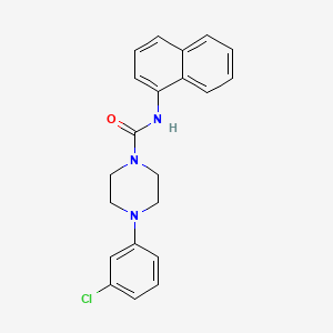 molecular formula C21H20ClN3O B3605803 4-(3-chlorophenyl)-N-1-naphthyl-1-piperazinecarboxamide 