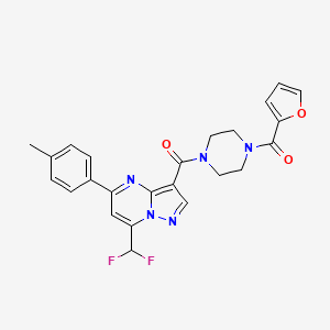 molecular formula C24H21F2N5O3 B3605807 7-(difluoromethyl)-3-{[4-(2-furoyl)-1-piperazinyl]carbonyl}-5-(4-methylphenyl)pyrazolo[1,5-a]pyrimidine 