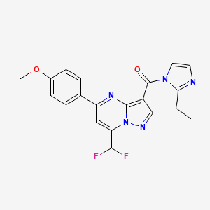 molecular formula C20H17F2N5O2 B3605813 7-(difluoromethyl)-3-[(2-ethyl-1H-imidazol-1-yl)carbonyl]-5-(4-methoxyphenyl)pyrazolo[1,5-a]pyrimidine 