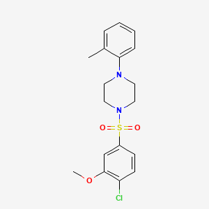 molecular formula C18H21ClN2O3S B3605849 1-[(4-chloro-3-methoxyphenyl)sulfonyl]-4-(2-methylphenyl)piperazine 