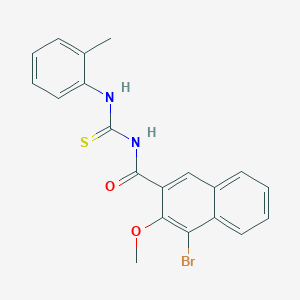 molecular formula C20H17BrN2O2S B3605857 4-bromo-3-methoxy-N-{[(2-methylphenyl)amino]carbonothioyl}-2-naphthamide 