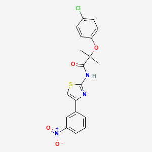 molecular formula C19H16ClN3O4S B3605877 2-(4-chlorophenoxy)-2-methyl-N-[4-(3-nitrophenyl)-1,3-thiazol-2-yl]propanamide 