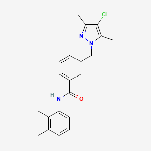 molecular formula C21H22ClN3O B3605884 3-[(4-chloro-3,5-dimethyl-1H-pyrazol-1-yl)methyl]-N-(2,3-dimethylphenyl)benzamide 