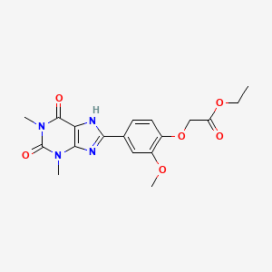 molecular formula C18H20N4O6 B3605893 ethyl [4-(1,3-dimethyl-2,6-dioxo-2,3,6,7-tetrahydro-1H-purin-8-yl)-2-methoxyphenoxy]acetate 