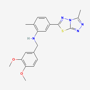 molecular formula C20H21N5O2S B3605895 (3,4-dimethoxybenzyl)[2-methyl-5-(3-methyl[1,2,4]triazolo[3,4-b][1,3,4]thiadiazol-6-yl)phenyl]amine 