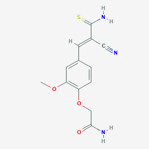 molecular formula C13H13N3O3S B3605903 2-[4-(3-amino-2-cyano-3-thioxo-1-propen-1-yl)-2-methoxyphenoxy]acetamide 