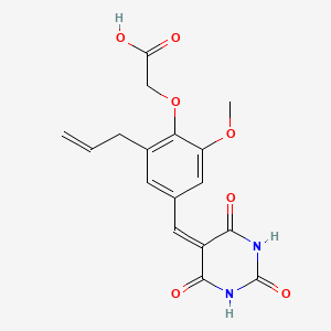 molecular formula C17H16N2O7 B3605932 {2-allyl-6-methoxy-4-[(2,4,6-trioxotetrahydro-5(2H)-pyrimidinylidene)methyl]phenoxy}acetic acid CAS No. 6415-05-0