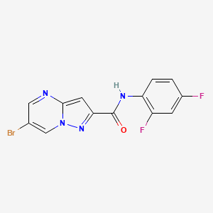 molecular formula C13H7BrF2N4O B3605933 6-bromo-N-(2,4-difluorophenyl)pyrazolo[1,5-a]pyrimidine-2-carboxamide 