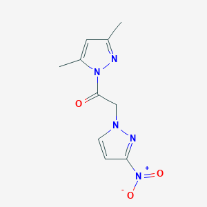 molecular formula C10H11N5O3 B3605940 3,5-dimethyl-1-[(3-nitro-1H-pyrazol-1-yl)acetyl]-1H-pyrazole 