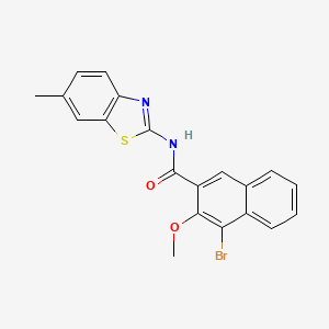 molecular formula C20H15BrN2O2S B3605954 4-bromo-3-methoxy-N-(6-methyl-1,3-benzothiazol-2-yl)-2-naphthamide 