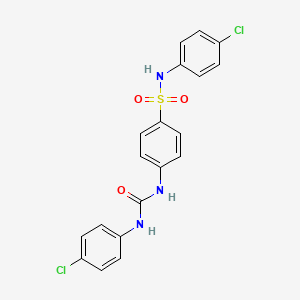molecular formula C19H15Cl2N3O3S B3605955 N-(4-chlorophenyl)-4-({[(4-chlorophenyl)amino]carbonyl}amino)benzenesulfonamide 