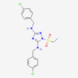 molecular formula C18H19Cl2N5O2S B3605961 N,N'-bis(4-chlorobenzyl)-1-(ethylsulfonyl)-1H-1,2,4-triazole-3,5-diamine 
