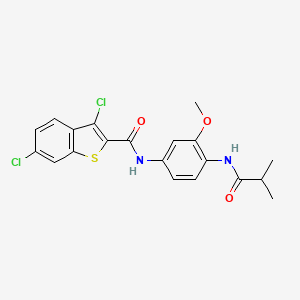 3,6-dichloro-N-[4-(isobutyrylamino)-3-methoxyphenyl]-1-benzothiophene-2-carboxamide