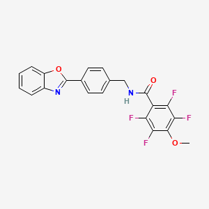 molecular formula C22H14F4N2O3 B3605998 N-[4-(1,3-benzoxazol-2-yl)benzyl]-2,3,5,6-tetrafluoro-4-methoxybenzamide 