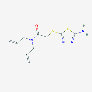 molecular formula C10H14N4OS2 B3606011 N,N-diallyl-2-[(5-amino-1,3,4-thiadiazol-2-yl)thio]acetamide 
