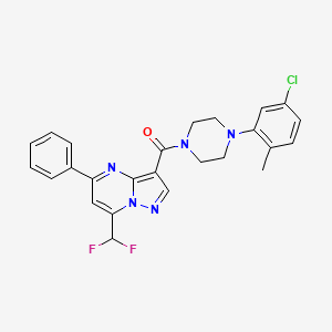 molecular formula C25H22ClF2N5O B3606015 3-{[4-(5-chloro-2-methylphenyl)-1-piperazinyl]carbonyl}-7-(difluoromethyl)-5-phenylpyrazolo[1,5-a]pyrimidine 