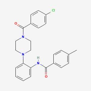 molecular formula C25H24ClN3O2 B3606018 N-{2-[4-(4-chlorobenzoyl)-1-piperazinyl]phenyl}-4-methylbenzamide 