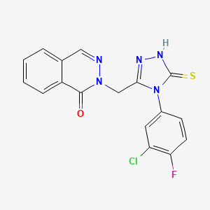 molecular formula C17H11ClFN5OS B3606022 2-{[4-(3-chloro-4-fluorophenyl)-5-mercapto-4H-1,2,4-triazol-3-yl]methyl}-1(2H)-phthalazinone 