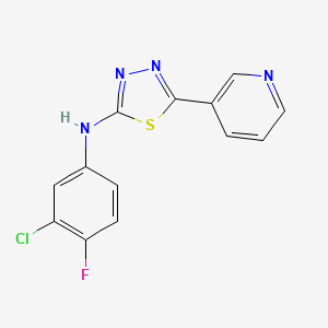 molecular formula C13H8ClFN4S B3606041 N-(3-chloro-4-fluorophenyl)-5-(3-pyridinyl)-1,3,4-thiadiazol-2-amine 