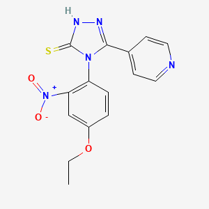 molecular formula C15H13N5O3S B3606050 4-(4-ethoxy-2-nitrophenyl)-5-(4-pyridinyl)-4H-1,2,4-triazole-3-thiol 