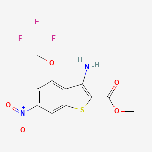 molecular formula C12H9F3N2O5S B3606073 methyl 3-amino-6-nitro-4-(2,2,2-trifluoroethoxy)-1-benzothiophene-2-carboxylate 