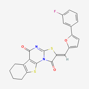 2-{[5-(3-fluorophenyl)-2-furyl]methylene}-6,7,8,9-tetrahydro-5H-[1]benzothieno[3,2-e][1,3]thiazolo[3,2-a]pyrimidine-1,5(2H)-dione