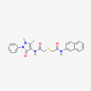 2-({2-[(1,5-dimethyl-3-oxo-2-phenyl-2,3-dihydro-1H-pyrazol-4-yl)amino]-2-oxoethyl}thio)-N-2-naphthylacetamide