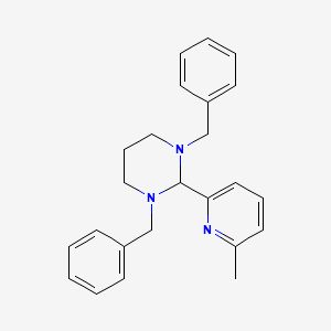 molecular formula C24H27N3 B3606106 1,3-dibenzyl-2-(6-methyl-2-pyridinyl)hexahydropyrimidine 