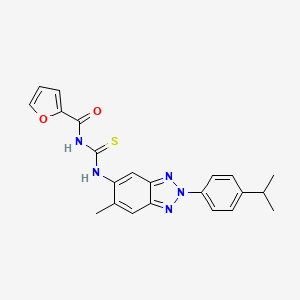 molecular formula C22H21N5O2S B3606110 N-({[2-(4-isopropylphenyl)-6-methyl-2H-1,2,3-benzotriazol-5-yl]amino}carbonothioyl)-2-furamide 