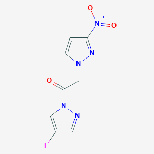 molecular formula C8H6IN5O3 B3606114 1-[2-(4-iodo-1H-pyrazol-1-yl)-2-oxoethyl]-3-nitro-1H-pyrazole 