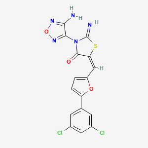 3-(4-amino-1,2,5-oxadiazol-3-yl)-5-{[5-(3,5-dichlorophenyl)-2-furyl]methylene}-2-imino-1,3-thiazolidin-4-one