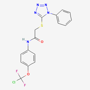 molecular formula C16H12ClF2N5O2S B3606143 N-{4-[chloro(difluoro)methoxy]phenyl}-2-[(1-phenyl-1H-tetrazol-5-yl)thio]acetamide 