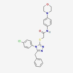 molecular formula C27H26ClN5O2S B3606153 2-{[5-benzyl-4-(4-chlorophenyl)-4H-1,2,4-triazol-3-yl]thio}-N-[4-(4-morpholinyl)phenyl]acetamide 