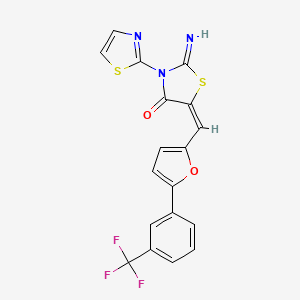 molecular formula C18H10F3N3O2S2 B3606158 2-imino-3-(1,3-thiazol-2-yl)-5-({5-[3-(trifluoromethyl)phenyl]-2-furyl}methylene)-1,3-thiazolidin-4-one 