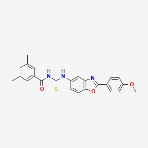 molecular formula C24H21N3O3S B3606164 N-({[2-(4-methoxyphenyl)-1,3-benzoxazol-5-yl]amino}carbonothioyl)-3,5-dimethylbenzamide 